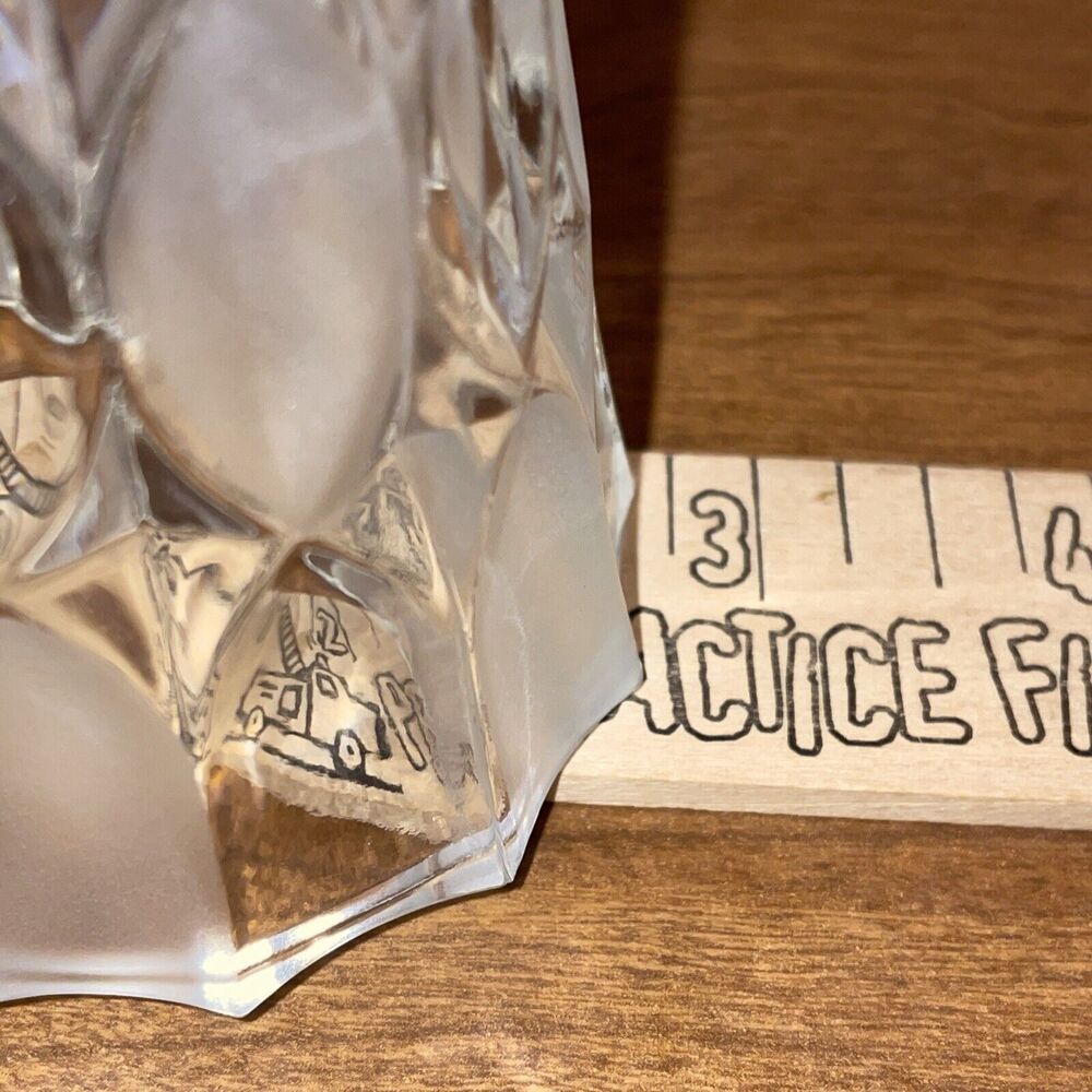 Clear And Frosted Pattern Glass Bud Vase 8.5 Inches Tall Possible Crystal - Picture 7 of 9